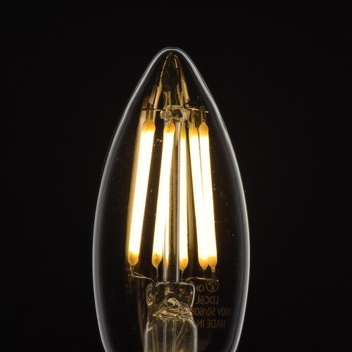LEDフィラメントタイプシャンデリア球 E26 60形相当 電球色 オーム LDC6L C6