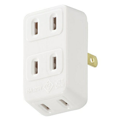 3口L型タップ 白 オーム電機 HS-HL3/W