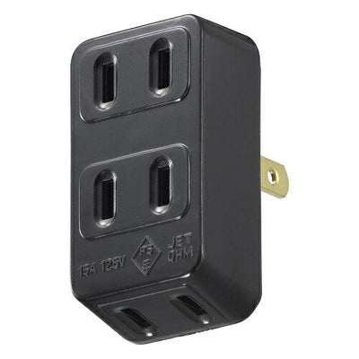 3口L型タップ 黒 オーム電機 HS-HL3/K