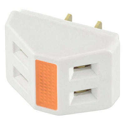 2口タップ ネオン付き 白 オーム電機 HS-H32NO/W