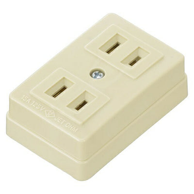 ダブルコンセント 2口 オーム電機 HS-RK2/P