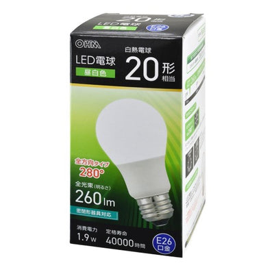 LED電球 E26 20形相当 昼白色 オーム電機 LDA2N-G AG59