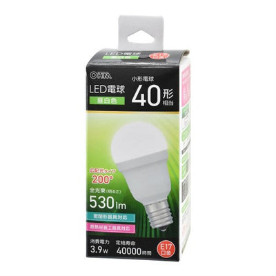 LED電球小形 E17 40形相当 昼白色 オーム電機 LDA4N-G-E17 IS53