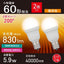 LED電球小形 E17 60形相当 電球色 2個入 オーム電機 LDA6L-G-E17 IS53 2P