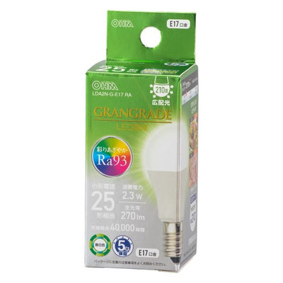 LED電球小形E17 25形相当 昼白色 オーム電機 LDA2N-G-E17 RA