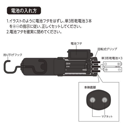 多目的作業ライト 200ルーメン オーム SL-W200R6C