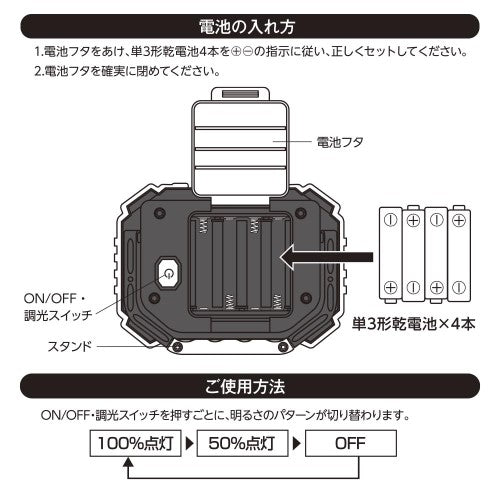 多目的作業ライト 350ルーメン オーム SL-W320R6C