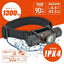 オーム電機 充電式LEDヘッドライト 1300ルーメン LC-HUS1300-K