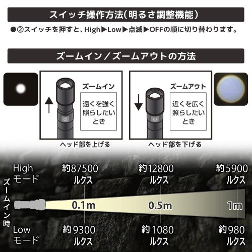 LED充電式ライト ラディウスZ 420ルーメン オーム LH-C42A5