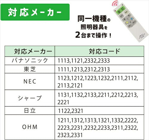 オーム電機 シーリングライトリモコン LEDシーリングライト専用 照明リモコン 国内6メーカー対応 調光機能対応 OCR－LERD4 08－3098 OHM