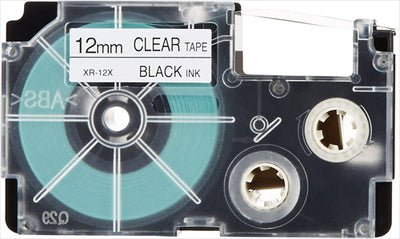 カシオ ラベルライター ネームランド 純正 テープ 12mm XR－12X 透明に黒文字