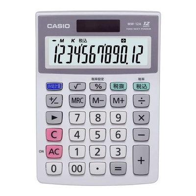 電卓 ミニジャストタイプ 12桁 CASIO MW-12A-N