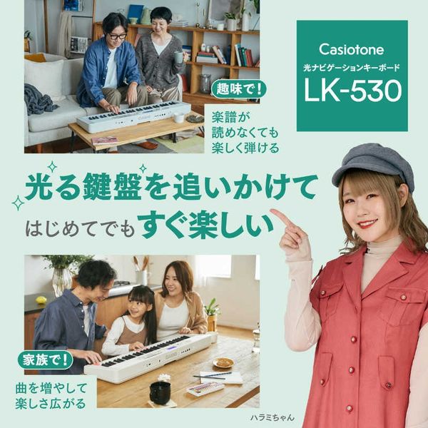 光ナビゲーションキーボード Casiotone ホワイト × グリーン カシオ LK-530