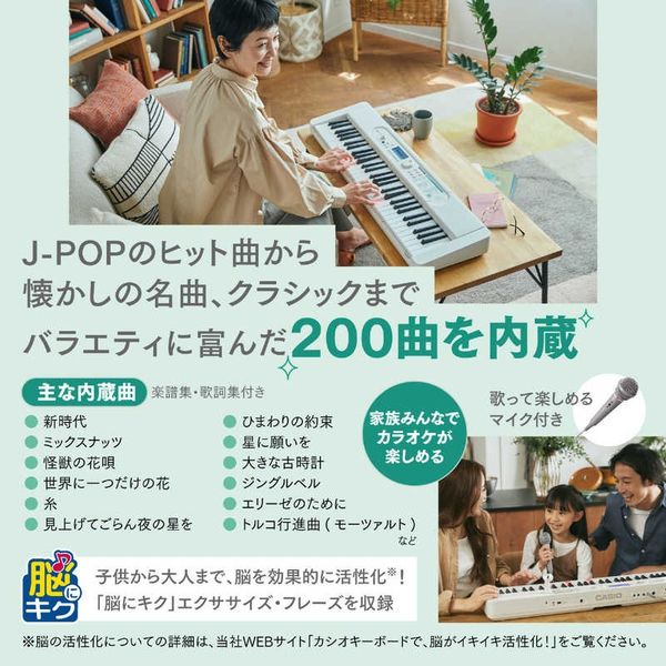 光ナビゲーションキーボード Casiotone ホワイト × グリーン カシオ LK-530