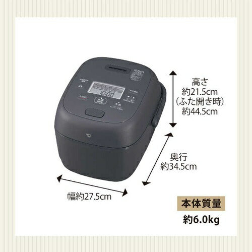 炊飯器 5.5合 象印 5.5合炊き 5合炊き 圧力 IH NW-BB10 BZ スレートブラック フラット構造 炊き分け 極め保温