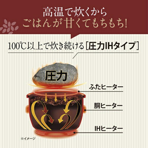 炊飯器 1升 象印 IH 圧力 豪熱大火力 NW-YC18 BZ スレートブラック