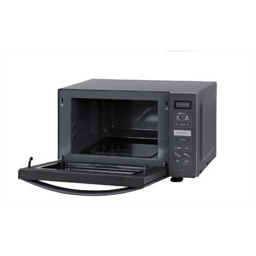 電子レンジ フラット 23L 電響社 DFR-G2324 ブラック 縦開き ヘルツフリー シンプル 新生活 単身