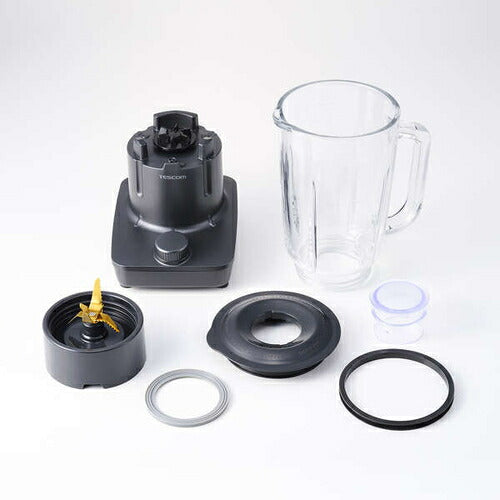 ジュースミキサー 1000ml ガラスボトル ダイヤルスイッチ式 グレー テスコム TMX45A-H