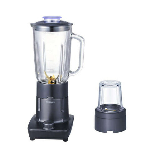ジュースミキサー＆ミル 1000ml ガラスボトル ダイヤルスイッチ式 グレー テスコム TMX55A-H