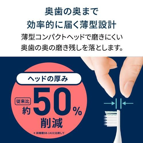 電動歯ブラシ 歯垢除去 薄型 コンパクトブラシ 2本入り（タイプ2） オムロン SB-242