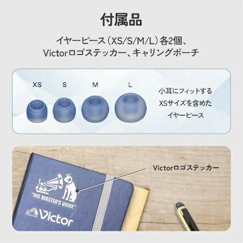 ハイレゾ対応 USB Type-C イヤホン ブルー JVCケンウッド HA-FR29UC-A