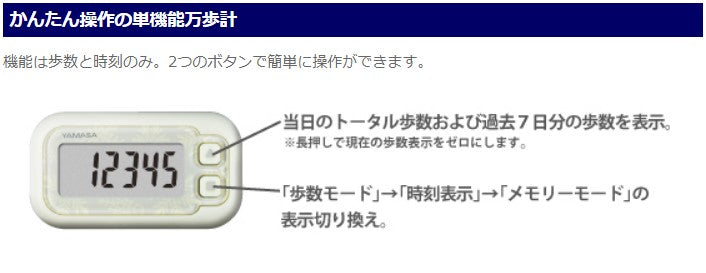 歩数計 ポケット万歩 らくらくまんぽ スノーホワイト 山佐時計計器 EX-200W