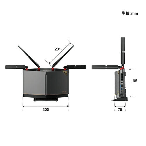 Wi-Fi 6E(11ax)対応トライバンドWi-Fiルーター 4803+4803+1147Mbps チタニウムグレー バッファロー WXR-11000XE12/D