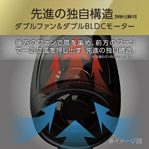 BLDCダブルファンドライヤー ブラック コイズミ KHD-W990/K
