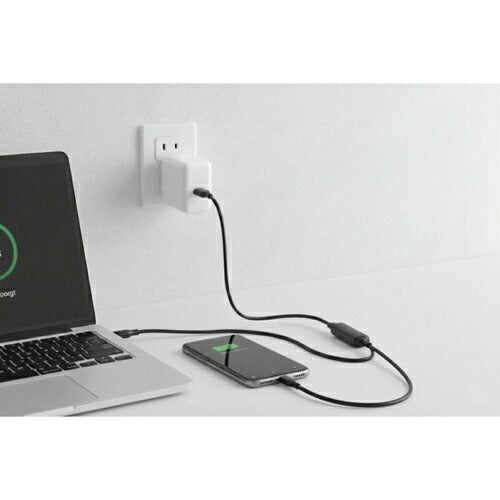 磁気研究所 HIDISC USBケーブル Type-C 2台同時充電 PD100W 2in1 HD-2IN1C100W15BK ブラック