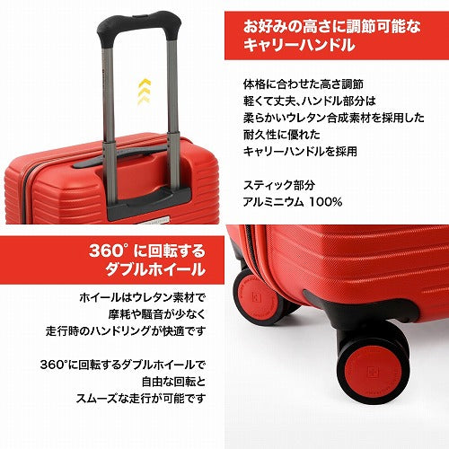 SWISS MILITARY COLORIS(コロリス) スーツケース SM-HB920-RED 54cm 機内持ち込み可/40L/TSAロック/ティンプティングレッド