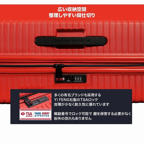 SWISS MILITARY COLORIS(コロリス) スーツケース SM-HB920-GY 54cm 機内持ち込み可/40L/TSAロック/カーボングレー