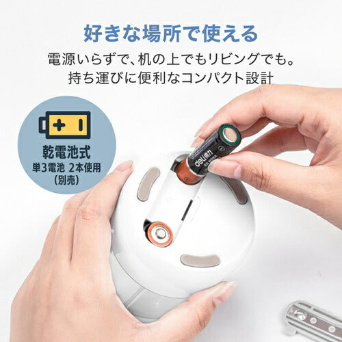 高耐久刃電動鉛筆削り ホワイト DELI DLI-SES68670WH 入学 準備 卒園 小学校
