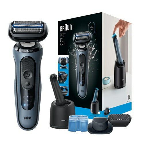 電気シェーバー ブラウン Series5+ 53-A72000CC 3枚刃 自動洗浄器付 メンズ アズールブルー