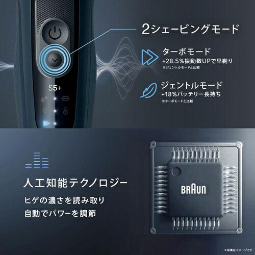 電気シェーバー ブラウン Series5+ 53-A72000CC 3枚刃 自動洗浄器付 メンズ アズールブルー