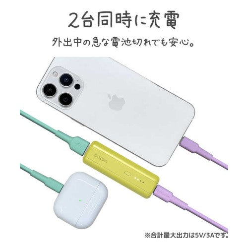 モバイルバッテリー 5000mAh calon タイプC タイプA パワーデリバリー チャコールグレー ラスタバナナ RLI050C20W01CGRY