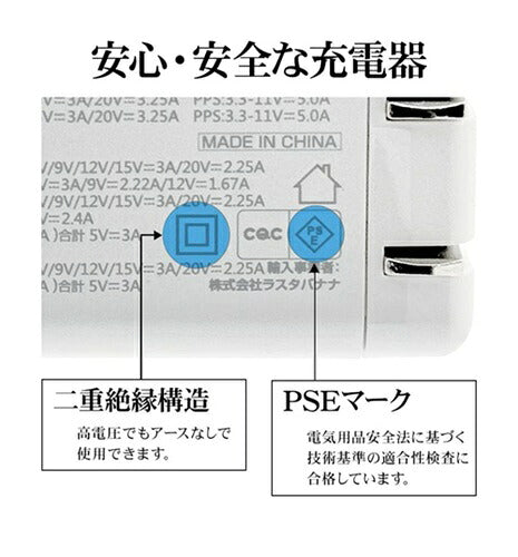 ラスタバナナ RastaBanana AC充電器 RAC2CA65W01CGRY 65W グレー