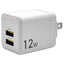 充電器 ACアダプター USB充電器 タイプA 2ポート 5V 2.4A 12W コンセント AC USB Type-A 2台同時 小型 コンパクト 持ち運び smart IC ホワイト ラスタバナナ RAC2A2A05WH