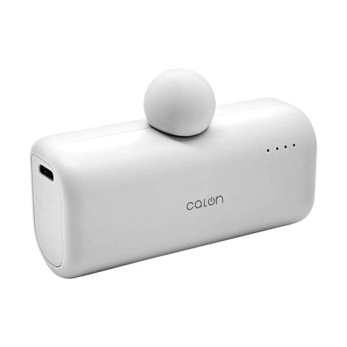 モバイルバッテリー PD20W対応Type-C1ポート Type-C直付け 5000mAh USB-A to Type-C充電専用コード付属 calon（ホワイト） ラスタバナナ RLI050C20W02WH