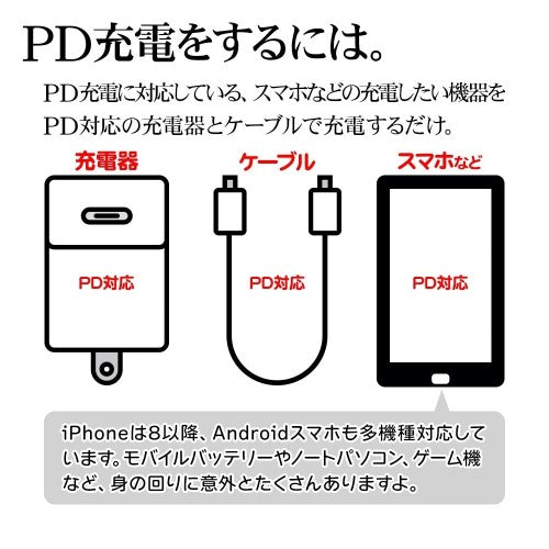 モバイルバッテリー PD20W対応Type-C1ポート Type-C直付け 5000mAh USB-A to Type-C充電専用コード付属 calon（ホワイト） ラスタバナナ RLI050C20W02WH
