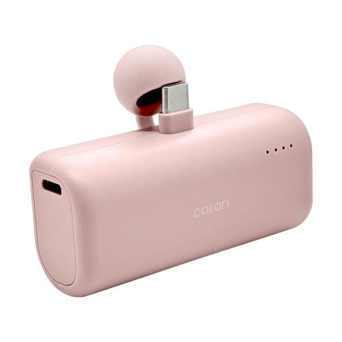 モバイルバッテリー PD20W対応Type-C1ポート Type-C直付け 5000mAh USB-A to Type-C充電専用コード付属 calon（スモーキーピンク） ラスタバナナ RLI050C20W02SPK