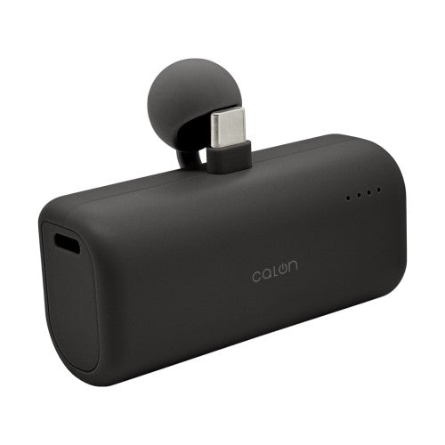 モバイルバッテリー PD20W対応Type-C1ポート Type-C直付け 5000mAh USB-A to Type-C充電専用コード付属 calon（チャコールグレー） ラスタバナナ RLI050C20W02CGRY