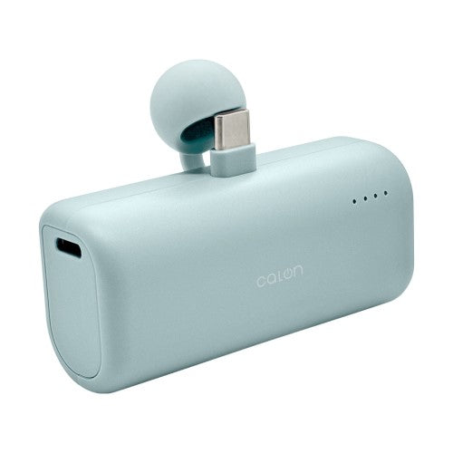 モバイルバッテリー PD20W対応Type-C1ポート Type-C直付け 5000mAh USB-A to Type-C充電専用コード付属 calon（スモーキーブルー） ラスタバナナ RLI050C20W02SBL