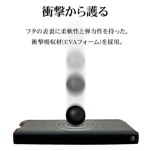 Galaxy S24 Ultra用 手帳型 薄型 カード入れ スタンド機能 シンプル サイドマグネット BK RD ラスタバナナ 7844GS24UBSMBKR