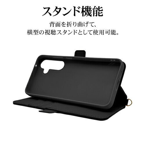 Galaxy A55 5G 手帳型 カード入れ おしゃれ スタンド機能 シンプル ハンドストラップ付き マグネット式 ブラック ラスタバナナ 7935GA55BHSBK