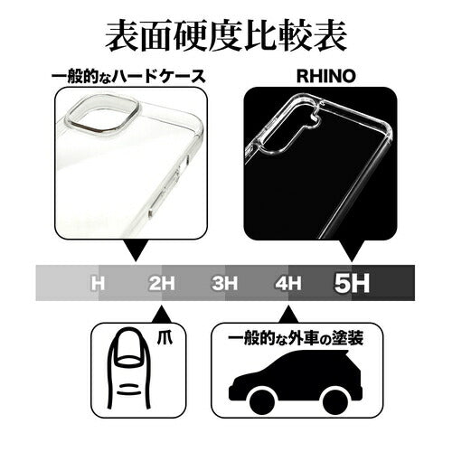 Galaxy A55 5G ハイブリッドケース RHINO ライノ 耐衝撃吸収 MIL規格 強い 頑丈 クリア 透明 表面硬度5H ラスタバナナ 7939GA55HACL