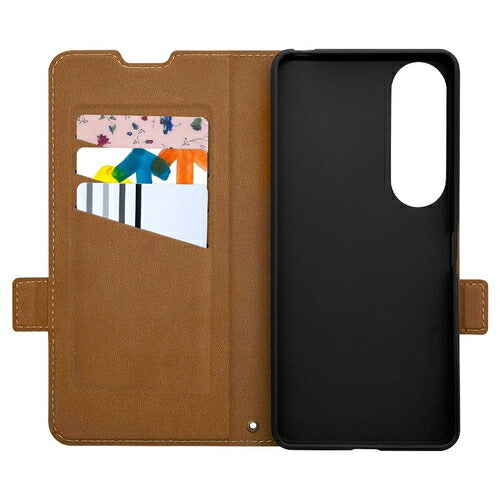 Xperia 1 VI用 手帳型 薄型 カード入れ おしゃれ スタンド機能 シンプル サイドマグネット エクスペリア NV BR ラスタバナナ 7960XP16BSMNVB