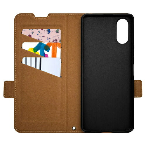 Xperia 10 VI用 手帳型 薄型 カード入れ おしゃれ スタンド機能 シンプル サイドマグネット エクスペリア NV BR ラスタバナナ 7966XP106BSMNVB