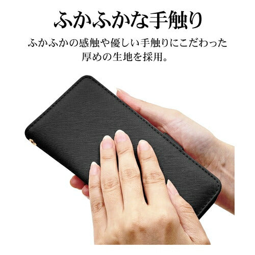 Xperia 10 VI用 手帳型 カード入れ おしゃれ スタンド機能 シンプル ハンドストラップ付き マグネット式 ブラック エクスペリア ラスタバナナ 7967XP106BHSBK
