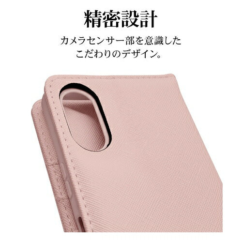 Xperia 10 VI用 手帳型 カード入れ おしゃれ スタンド機能 シンプル ハンドストラップ付き マグネット式 ライトピンク エクスペリア ラスタバナナ 7968XP106BHSLPK