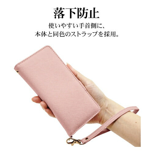 Xperia 10 VI用 手帳型 カード入れ おしゃれ スタンド機能 シンプル ハンドストラップ付き マグネット式 ライトピンク エクスペリア ラスタバナナ 7968XP106BHSLPK